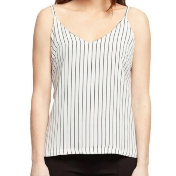 WHBM Spaghetti Strap Tank. Reversible: Black + white Dots or Stripes. Size S EUC - Picture 4 of 5